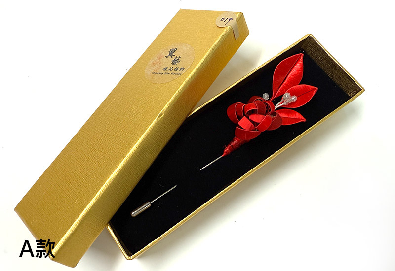 傳統紅春仔花(玫瑰)夾/胸針/髮梳